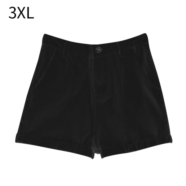 Casual Shorts Dam Lösa Korta Byxor Hög midja Bred Leg Shorts Black 3XL 5c49  | Black | 3XL | Fyndiq