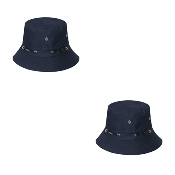 1/2/3/5 Bekväm och andningsbar fiskarehatt för sol navy blue 58cm 2PCS