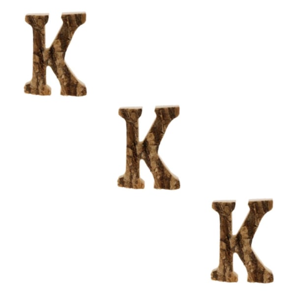 1/2/3/5 Handgjorda träbokstäver Dörrnummer Alfabetbokstav letter K 3Set