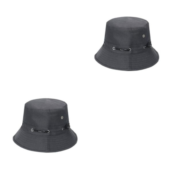 1/2/3/5 Bekväm och andningsbar fiskarehatt för sol darkgray 58cm 2PCS