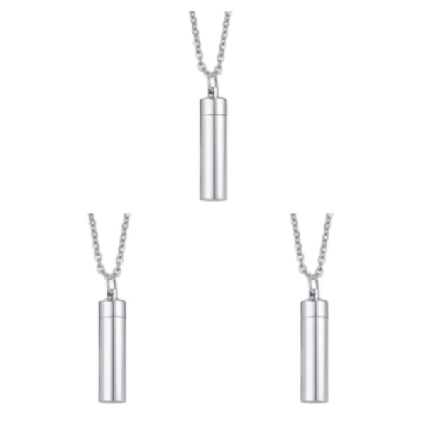 1/2/3/5 Memorial Pendant Halsband Parfymflaska för Ashes pendant + chain 3Set