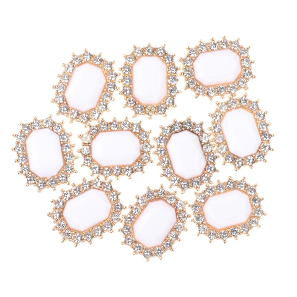1/2/3/5 10 st Rhinestone Buttons Hantverk Dekoration för kläder Light White 2.1 x 1.7cm 1Set