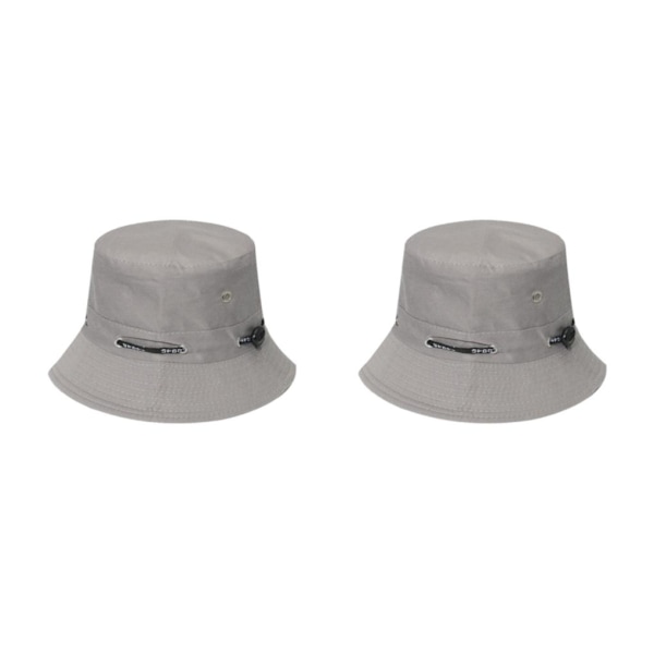 1/2/3/5 Bekväm och andningsbar fiskarehatt för sol gray 58cm 2PCS
