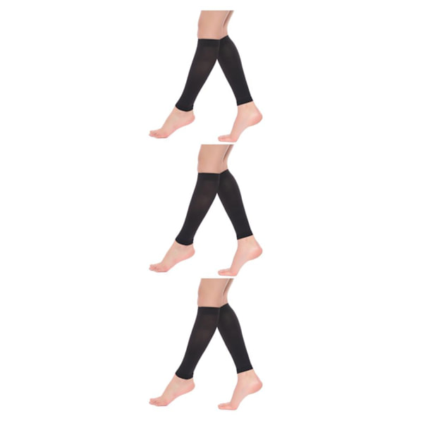 1/2/3/5 Dam S Calf Compression Strumpor Bekväma och black L 3Set