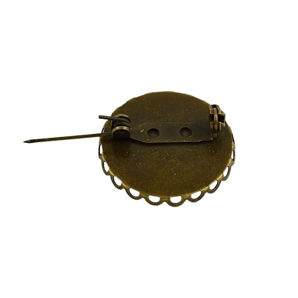 1/2 10 st Brosch Blank Lapel Pin Base 25mm Rund Flower Pad 1Set