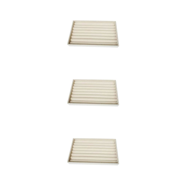 1/2/3/5 Stapelbar smyckesbricka Multipurpose Portable Velvet för Beige Rings Plate 3Set