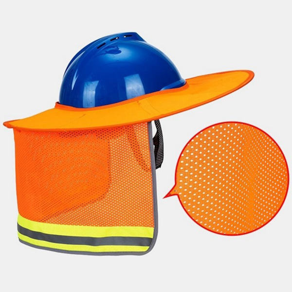 1/2/3 Hard Hat Sunshade Neck För Shield Neck Sun Shade Fluorescent Orange 47x41cm 1Set