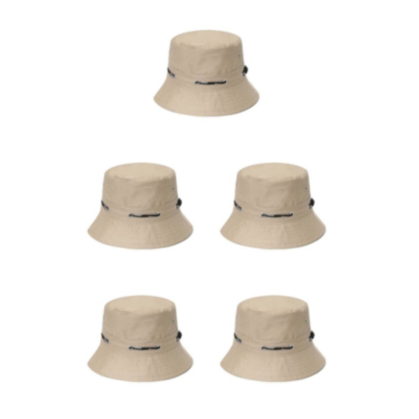 1/2/3/5 Bekväm och andningsbar fiskarehatt för sol khaki 58cm 5PCS