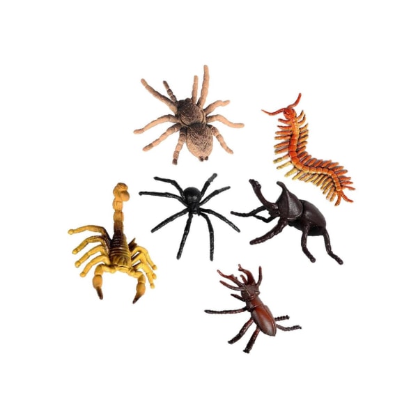 6x Realistiska konstgjorda insekter Figurer Leksaker Tidig utbildning