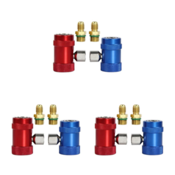 1/3 Bil R1234yf Snabbkopplingar Hög / Låg sida R1234yf Manuell 3PCS