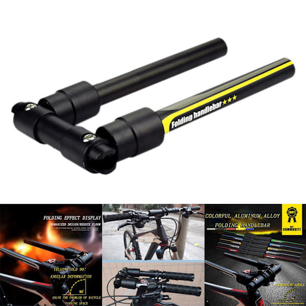 Folding Handlebar Racing För Cykelskoter Flat Handle Bar Yellow 660mm