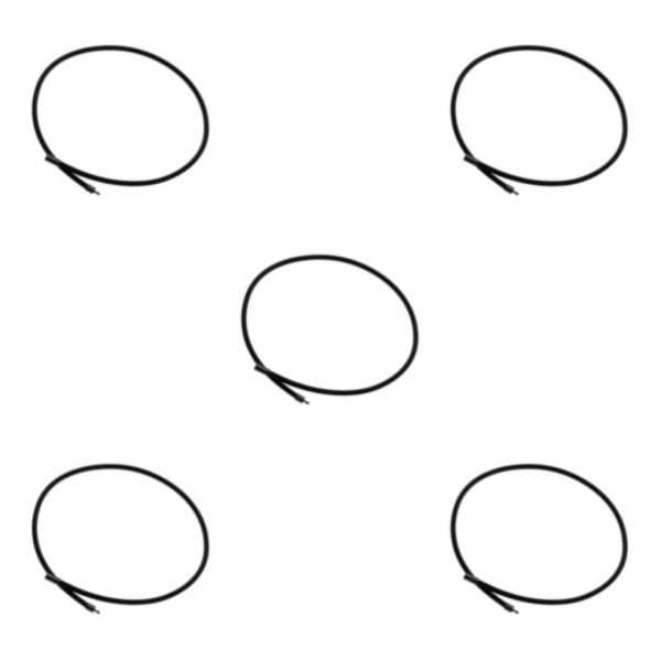 2/5 svart gummihalsband repkedja med kopparlåssmycken 5Set