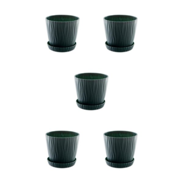 1/2/3/5 lätta och bärbara blomkrukor för inomhus och green S pot+S tray 5Set