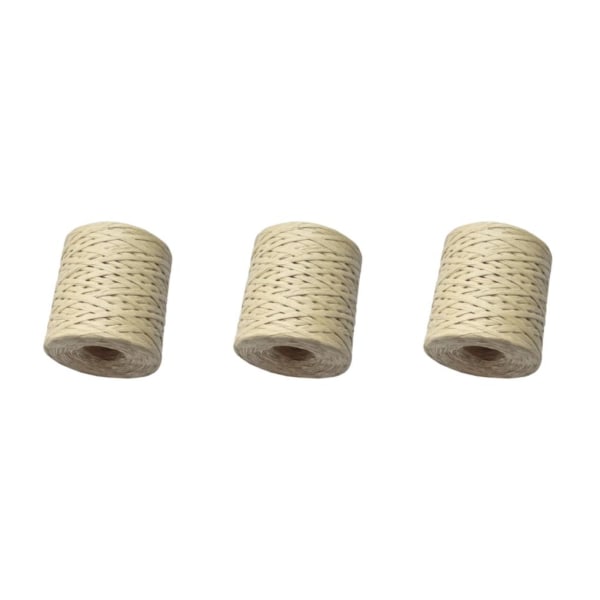 1/2/3 200M papper Raffia bandsnöre Craft garnrep Beige 3Set