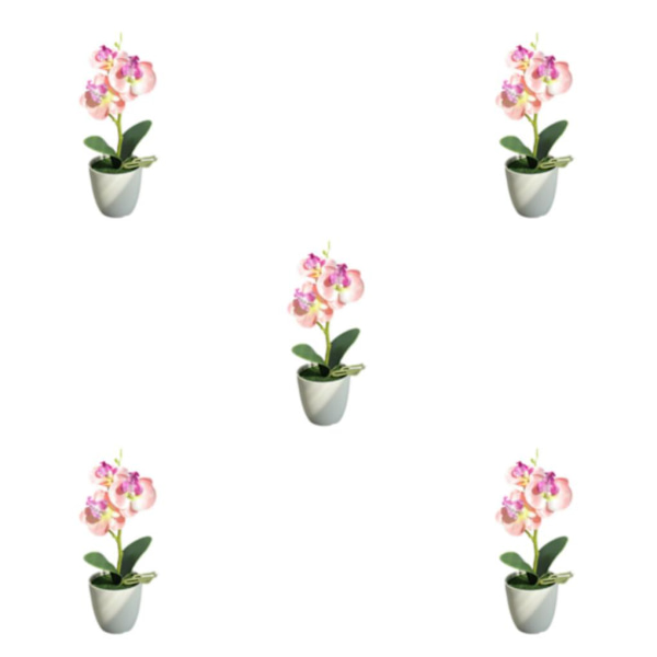 1/2/3/5 Realistiskt utseende Hållbar konstgjord blomma för DIY Pink 5PCS