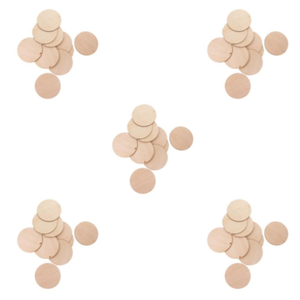 1/2/5 runda oavslutade bitar skiva med hål för konst DIY Wood 120mm 10 Pcs 5Set