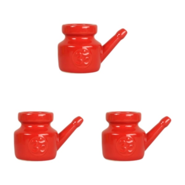 1/2/3/5 Keramik Neti Pot Leakproof Sinus Rinse Pot Tålig för Red 5.51 Inchx3.94 Inchx4.13 Inch 3Set