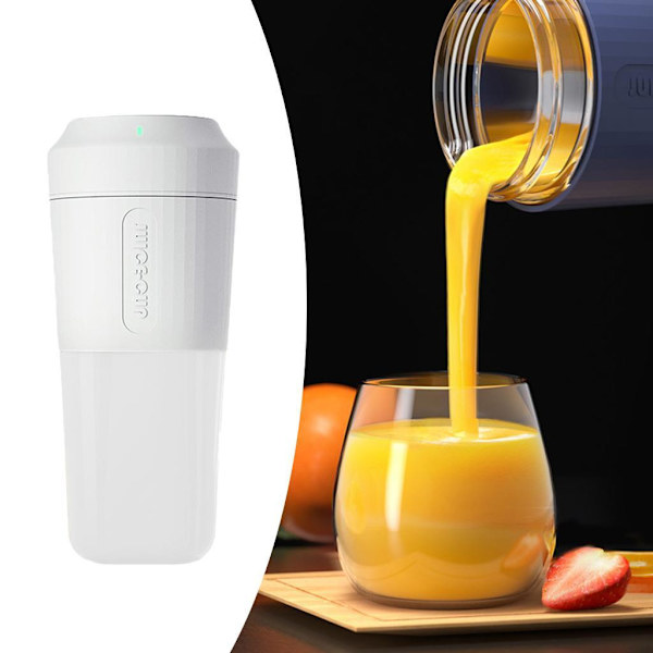 1/3 400ml Bärbar Mini Juicer USB Uppladdningsbar Blender Mixer White 9x20cm 1Set