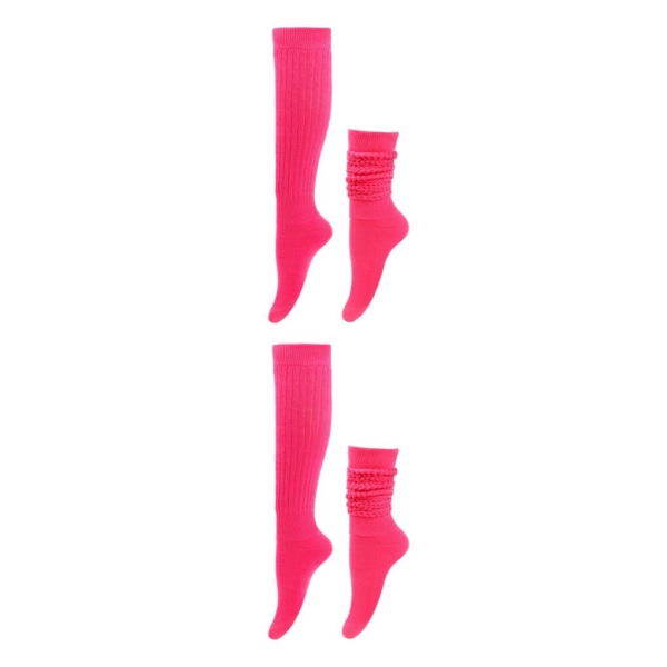 1/2/3/5 2 stycken Slitstarka Slouch strumpor Elasticitet och utsökt Rosy Red 2Set