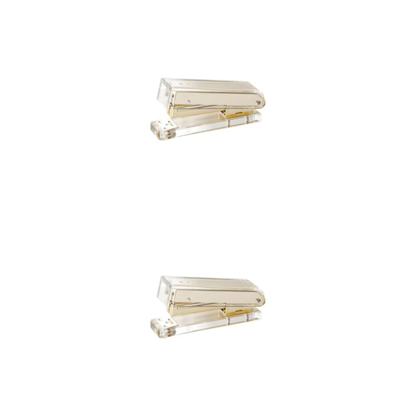 1/2/3/5 Klassisk Häftapparat Brevpapper Gåva för Hemma skolkontoret Gold 2PCS