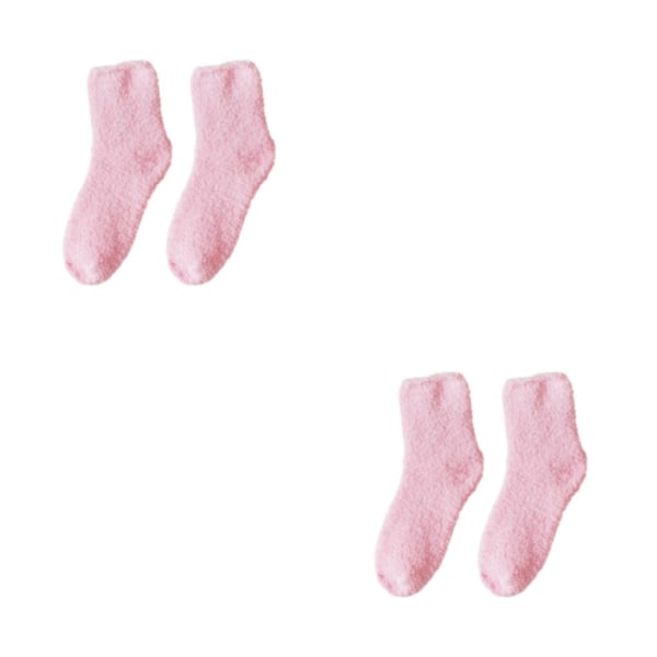 1/2/3/5 10 stycken extra tjocka och elastiska mjuka strumpor Pink 2PCS