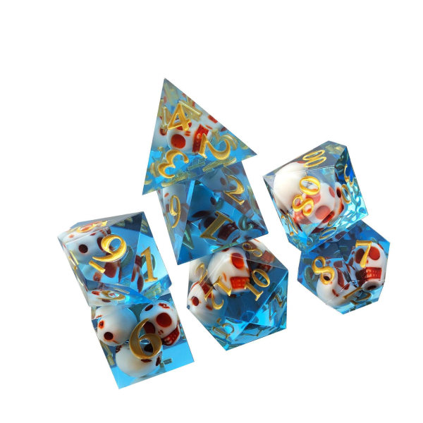 1/2/3/5 7x polyedriska tärningar D4-D20 tärning, för bordsspelsfest Blue 1Set
