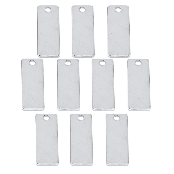 1/2/3/5 10 bitar metall platt rektangel blank stämpling För Silver 18x32mm 1Set