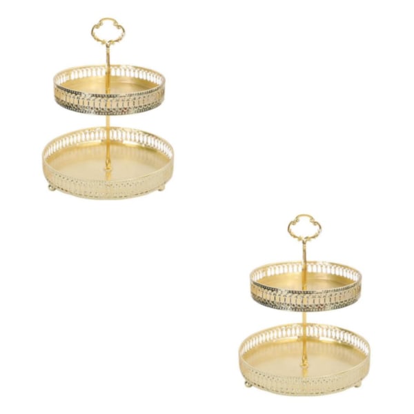 1/2/3 Nordic Texture Förvaringsbricka Dubbel Frukt Snack Förvaring Stripe Height 25cm 2Set