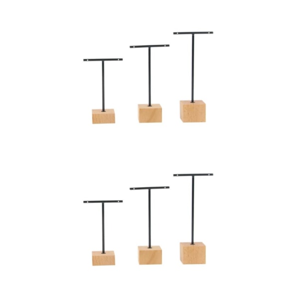 1/2/3 metall smycken T-Shape örhängen Display Rack Stativ Black 4 x 4 x 14cm 2Set