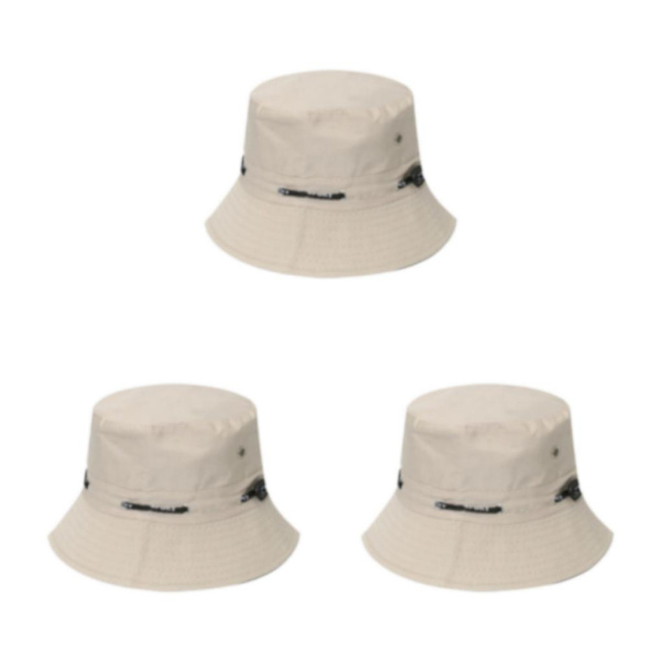 1/2/3/5 Bekväm och andningsbar fiskarehatt för sol cream-coloured 58cm 3PCS