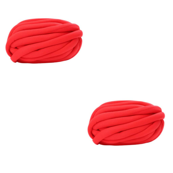 1/2/3/5 Chunky ullgarnfyllning Mjuk stickning för halsdukströja red 25mm 2Set