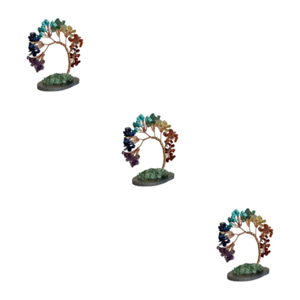 1/3/5 Natural Crystal Money Tree Ädelsten Mineral Lucky Tree 3Set