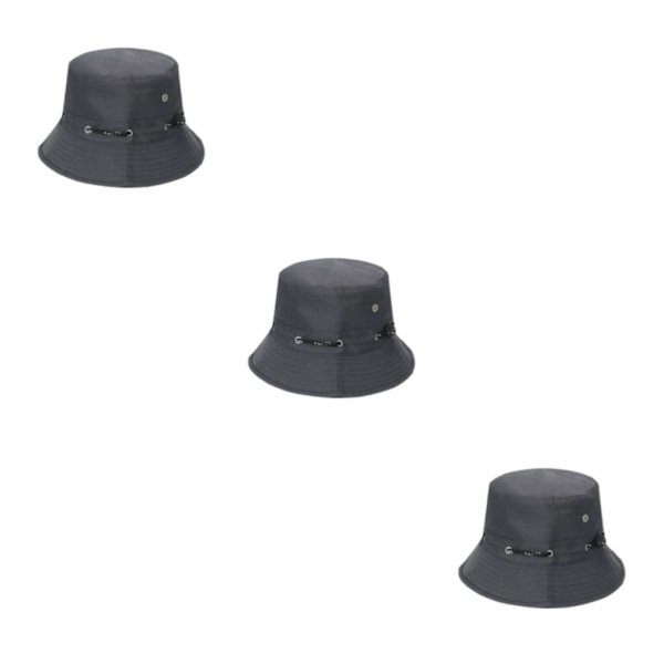 1/2/3/5 Bekväm och andningsbar fiskarehatt för sol darkgray 58cm 3PCS