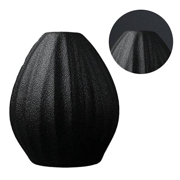 1/2 För Minimalism Keramisk Blomvas Skulptur Centerpieces Black E 1Set