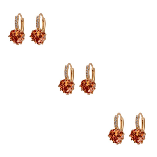 1/2/3/5 Lyx Hoop örhängen för kvinnor Hjärtformad strass style 3 3Set