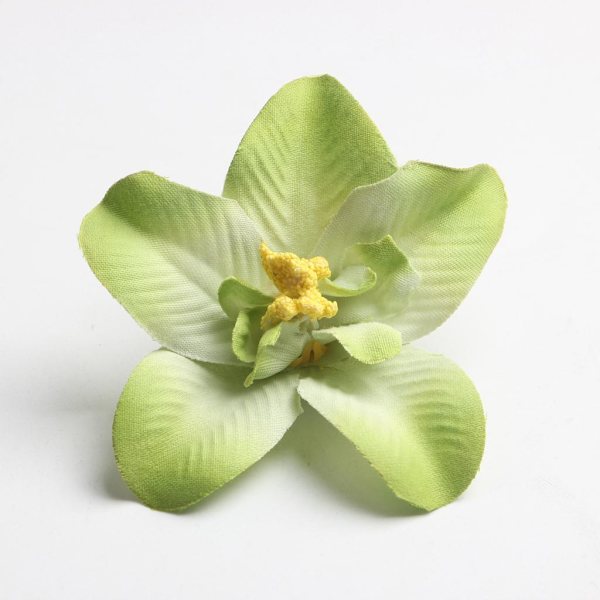 1/2/3 20 st konstgjorda sidenorkidéblomhuvuden för DIY-bröllop Green 1Set