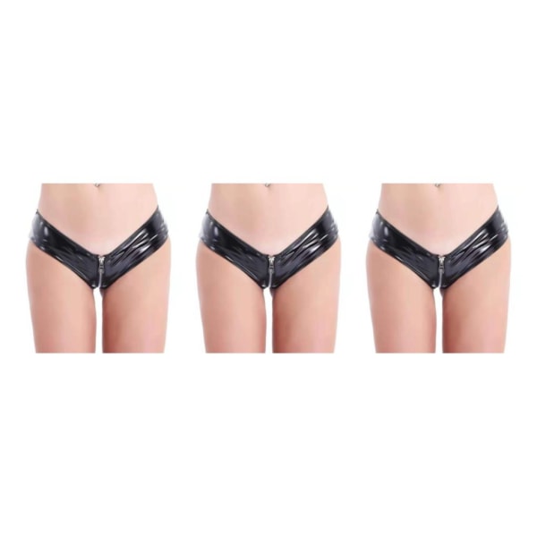 1/2/3/5 Underkläder Butt Briefs Front Open Sexig Nattklubb Tvättbar Black/XL 3PCS