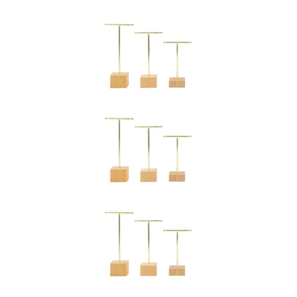 1/2/3 metall smycken T-Shape örhängen Display Rack Stativ Gold 4 x 4 x 14cm 3Set