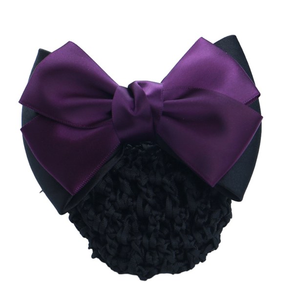 1/2/3/5 tyg lätt att bära Elastiska hårnät för moderiktiga Two Bows-dark purple 1Set