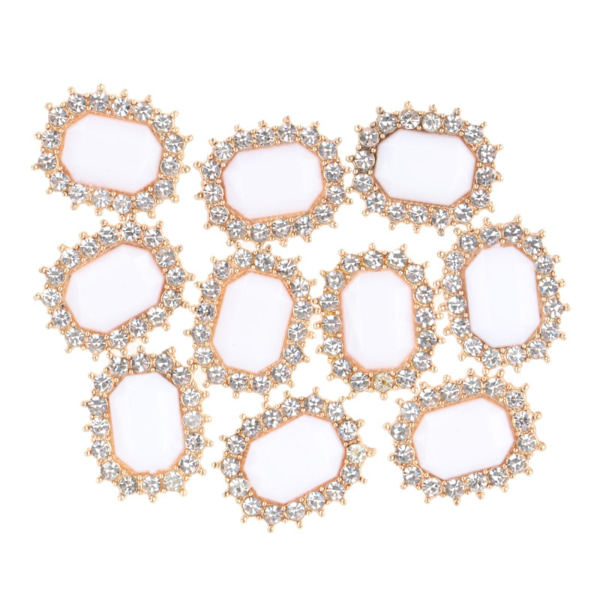 1/2/3/5 10 st Rhinestone Buttons Hantverk Dekoration för kläder Light White 2.1 x 1.7cm 1Set