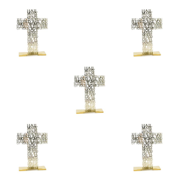 1/2/3/5 Stående krucifix Jesus Scriptures Cross Bön Gold 20cm 5Set