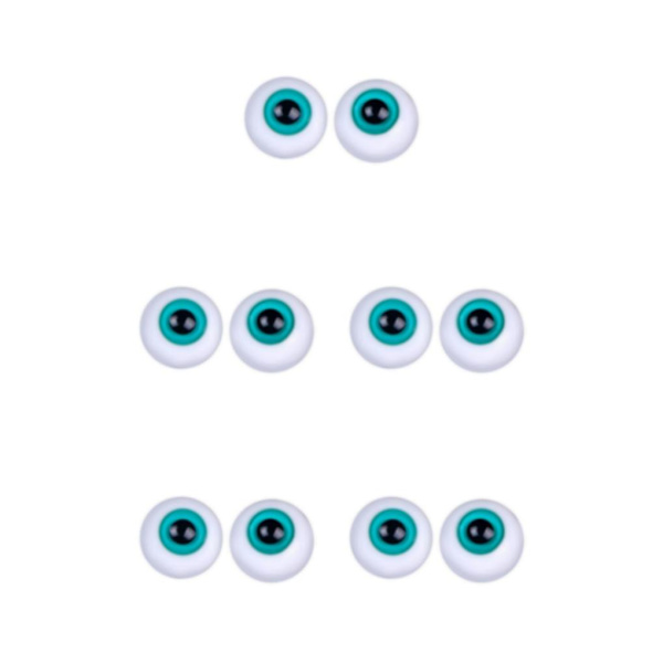 1/2/3/5 2x Doll Eyes Wiggle Eyes för Halloween rekvisita Skulptur Green diameter 6mm 5Set