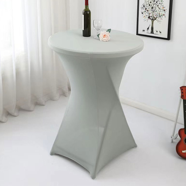 1/2/3/5 High Foot Bar Cover Stretch Rund Duk För Hotell Rose Red 1Set