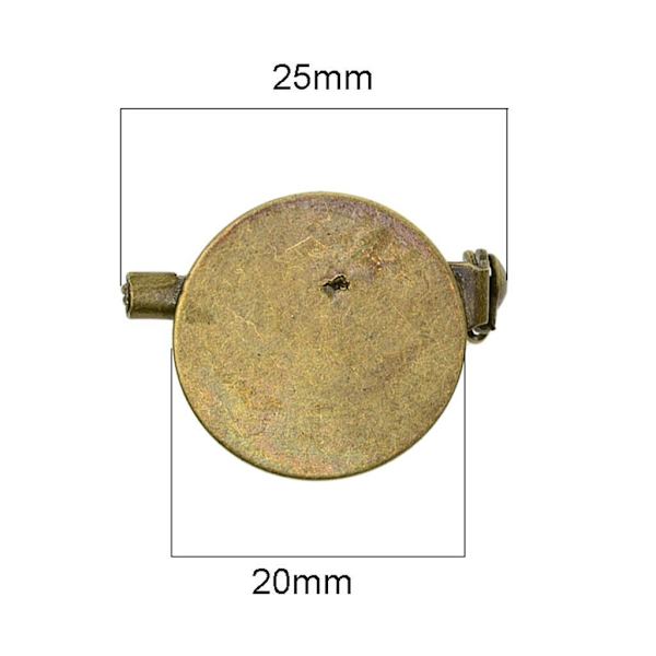 1/2/3/5 20 stycken Rund Brosch Bas Blank bricka Säkerhet För Pins 20 Pcs , Bronze,20mm 1Set