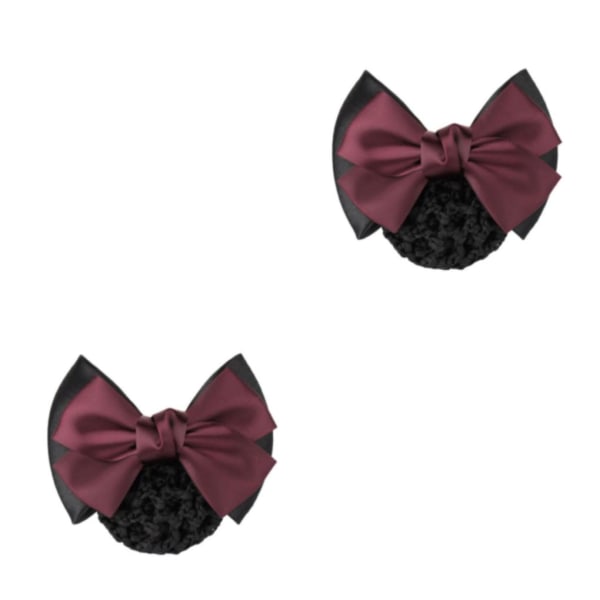 1/2/3/5 tyg lätt att bära Elastiska hårnät för moderiktiga Two Bows-wine red 2Set