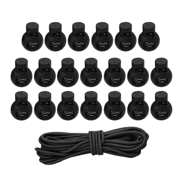 1/2/3/5 20st plastsnörelås Ändfjäderbelastad slider + För Black Style 4 5Set