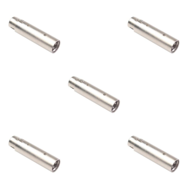 1/5 zinklegering 3 stift hane till 5 stift XLR hona ljudadapter 5Set