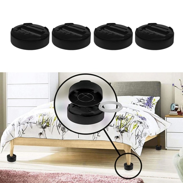 1/2 4 st Heavy Duty Plast Multi-slot Soffa Möbler Risers Bed Black 10x2.5cm 1Set