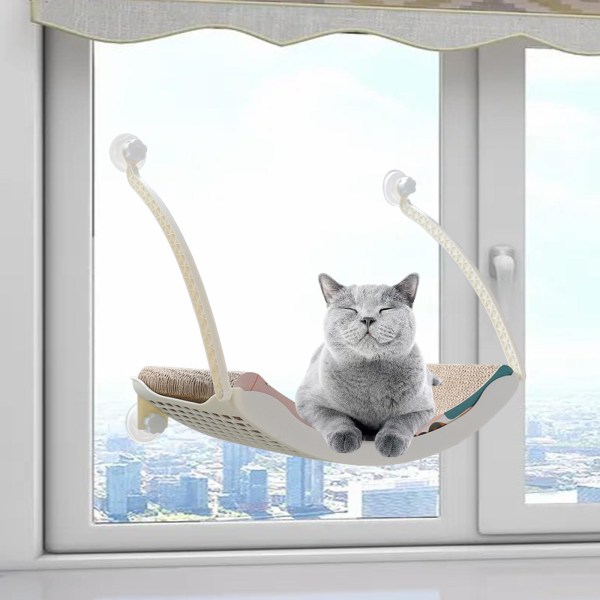 Slitstark Cat Window Hammock Platsbesparande fönstersäte för inomhusbruk Scratch Board