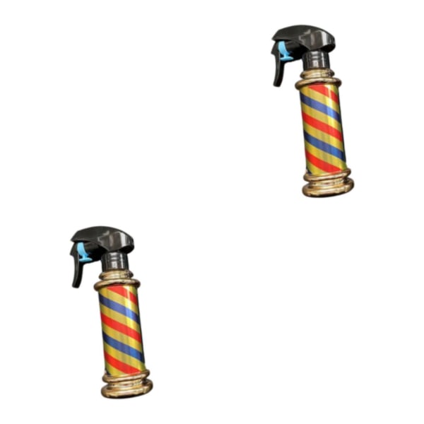 1/2 Multifunktionell Barber Spray Flaska Retro Stripes för Salong Golden 200ml 2Set